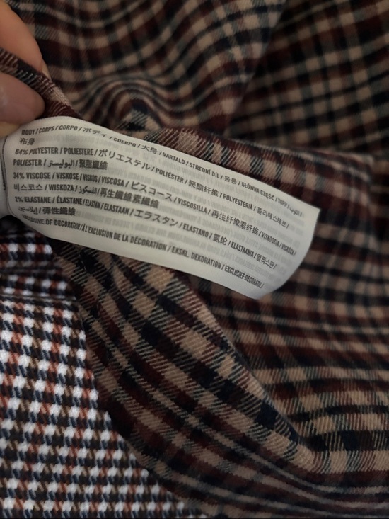 Abercrombie & Fitch Two-Tone Plaid Button-Down Shirt - Brown & Black - Picture 4 of 4